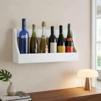 Prateleira Adega Suporte Decorativo para Vinhos e Bebidas Branco Laca