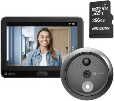 Olho Mágico Digital HP4 com Campainha Inteligente 1080p + Cartão MicroSD 254GB