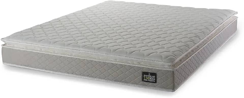 Colchão Casal Strong Pillow Top Espuma D45 138x188x24cm Bege - Suporta até 150kg por Pessoa