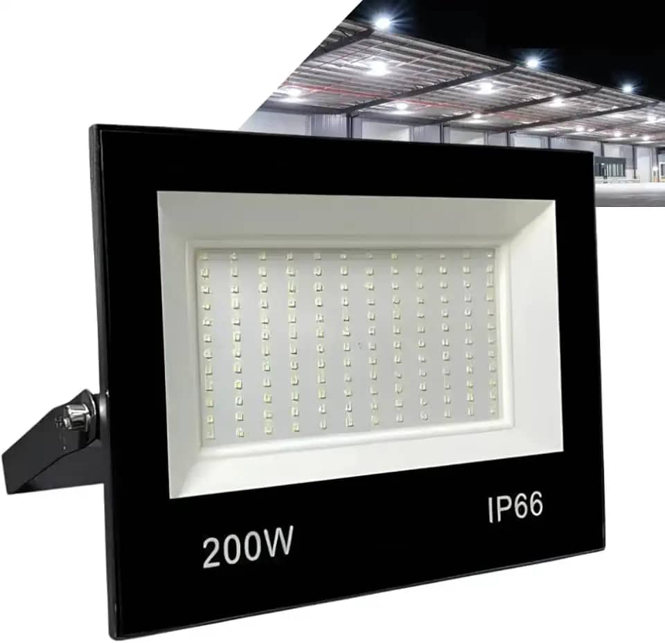 Refletor LED Holofote 200W Branco Frio 6500K - IP66 à Prova d’Água Econômico para Jardim, Fachada e Quintal Premium