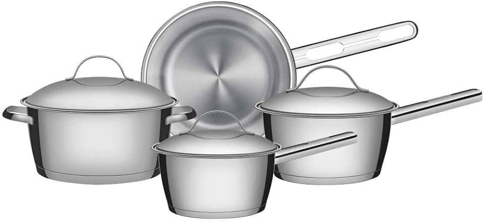 Jogo de Panelas com Fundo Triplo 4 Peça Tramontina Inox, 65650270