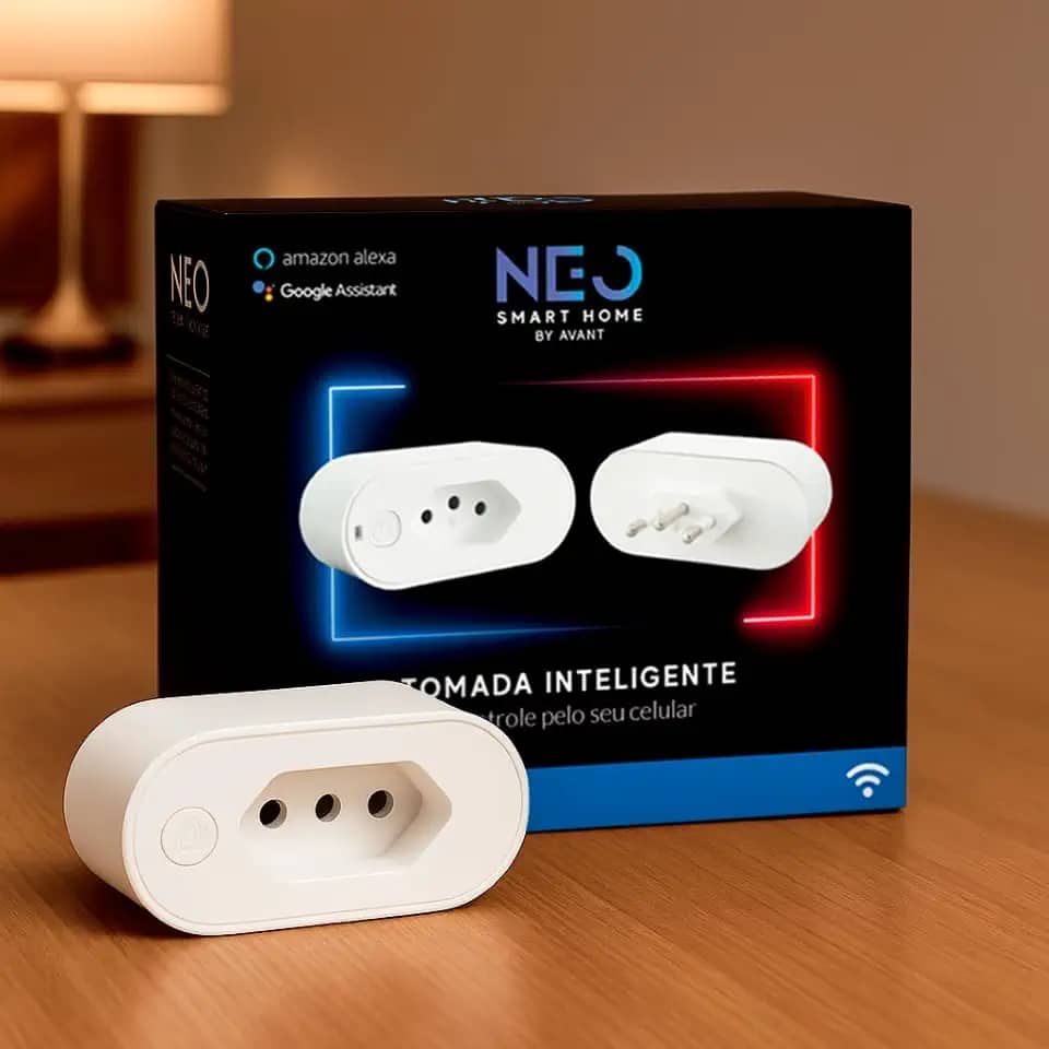 Tomada Inteligente Plug Smart Wifi 10A Padrão Brasil, Compatível com Alexa e Google Home, Controle por Voz, Agendamento e Timer
