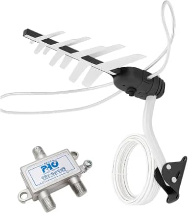 Antena Externa Digital Aquário DTV-3000 VHF UHF FM HDTV 4K com 16m de Cabo e Suporte