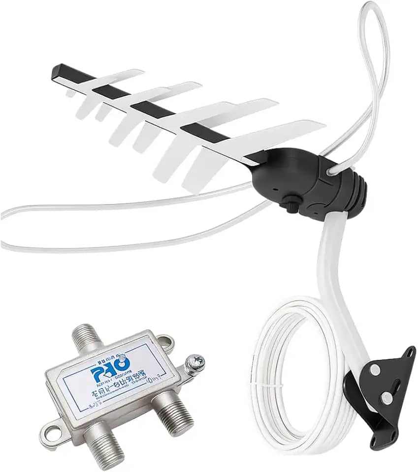 Antena Externa Digital Aquário DTV-3000 VHF UHF FM HDTV 4K com 16m de Cabo e Suporte