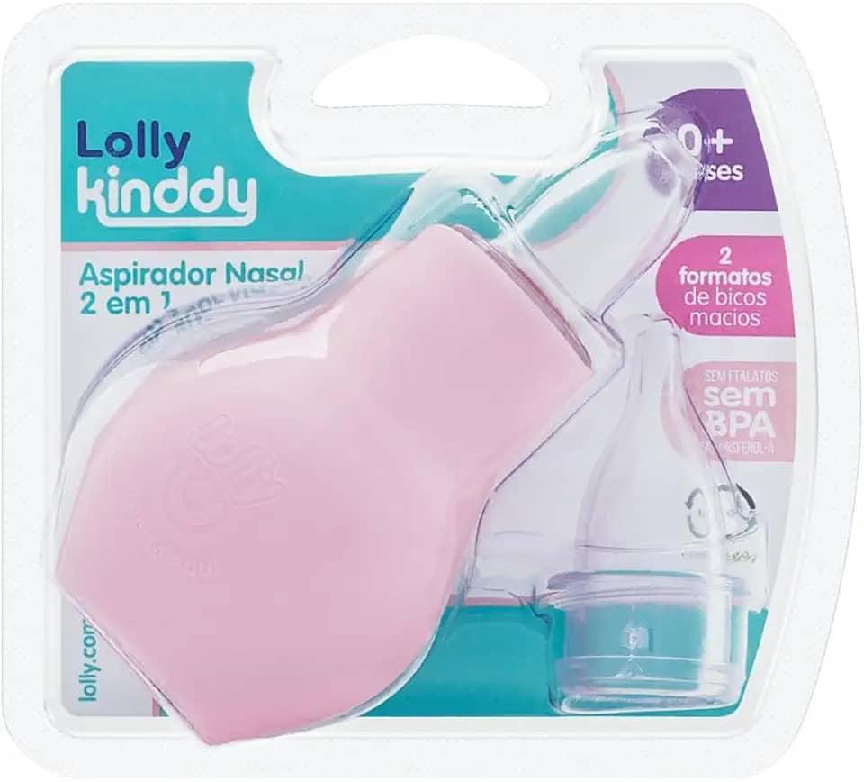 Aspirador Nasal Bebê 2 Em 1 Rosa Lolly