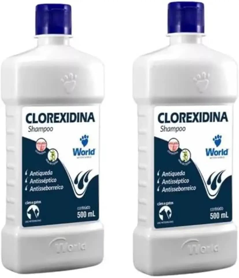 Shampoo e condicionador Clorexidina 500 ml kit c/ 2 Unidades