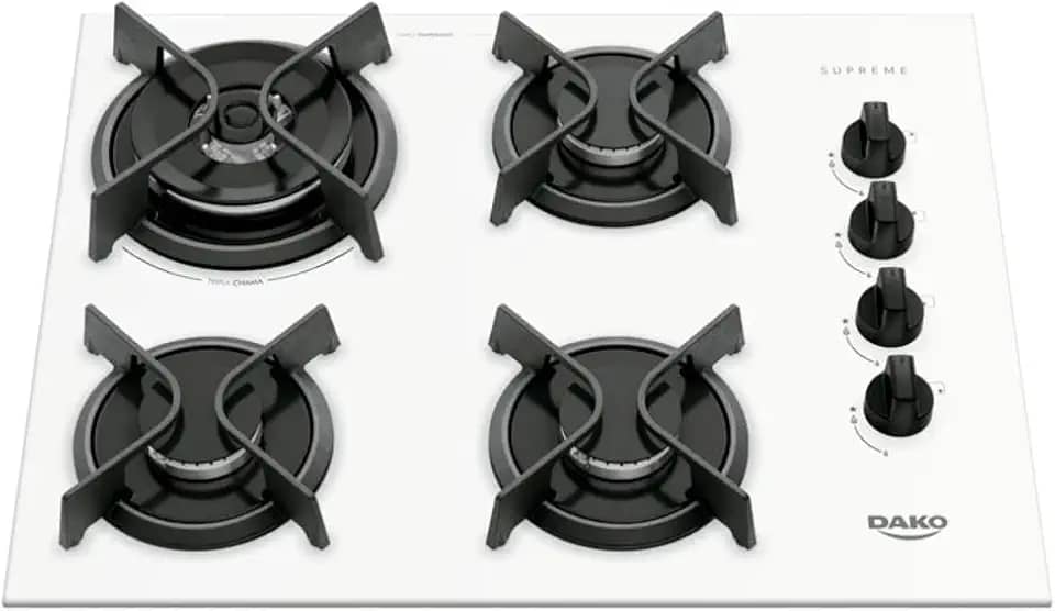 Cooktop Supreme Dako a Gás Branco 4 Bocas Bivolt