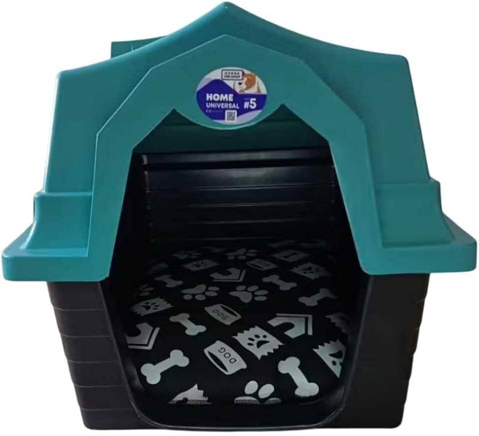 Casa Cachorro Grande N5 Casa Pet Com ProteçãO Raios Uv(Verde Com Colchonete)