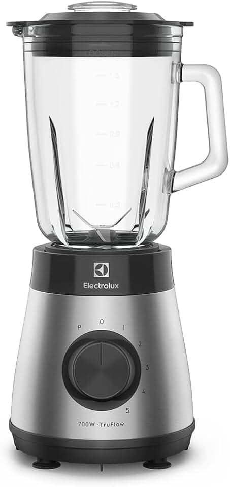 Liquidificador Electrolux inox jarra de vidro resistente capacidade 1,5L 5 velocidades função pulsar 700W EBS30 220v