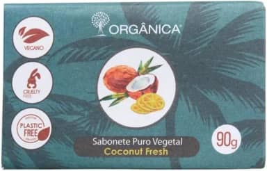 Orgânica Sabonete em Barra Puro Vegetal Vegano 90g Coconut Fresh