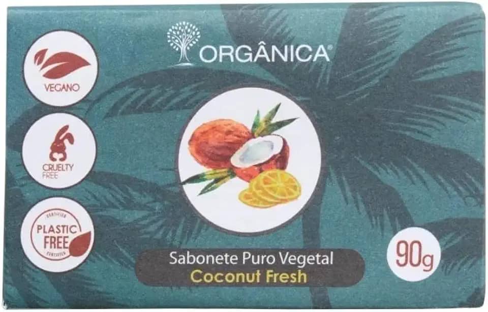 Orgânica Sabonete em Barra Puro Vegetal Vegano 90g Coconut Fresh
