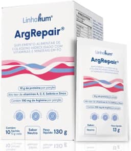 Linhahum | ArgRepair | Suplemento Alimentar de Colágeno Hidrolizado com Vitaminas e Minerais em Pó | Caixa com 10 sachês | Sabor Neutro