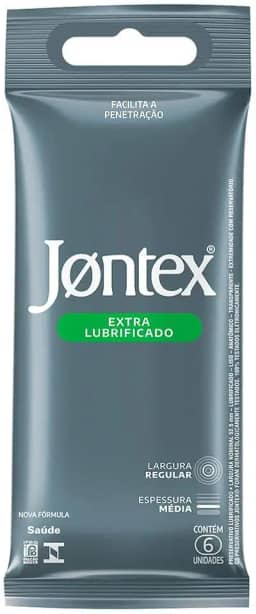 Preservativo Camisinha Jontex Extra Lubrificado - 6 Unidades