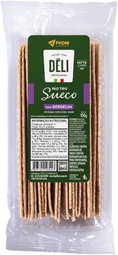 Pão Sueco Gergelim Déli Artesanal 150g FHOM