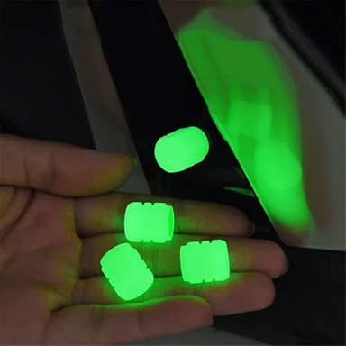 Kit 2 Tampas Bico Pneu Brilham no Escuro, Carro Moto Bicicleta, Vermelho (Verde)