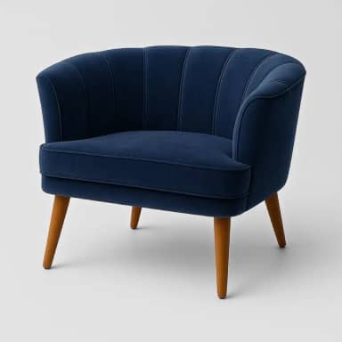 Poltrona Cadeira Decorativa para Sala de Espera Recepção Resistente Ergônomica MOBLAN decor (Azul)