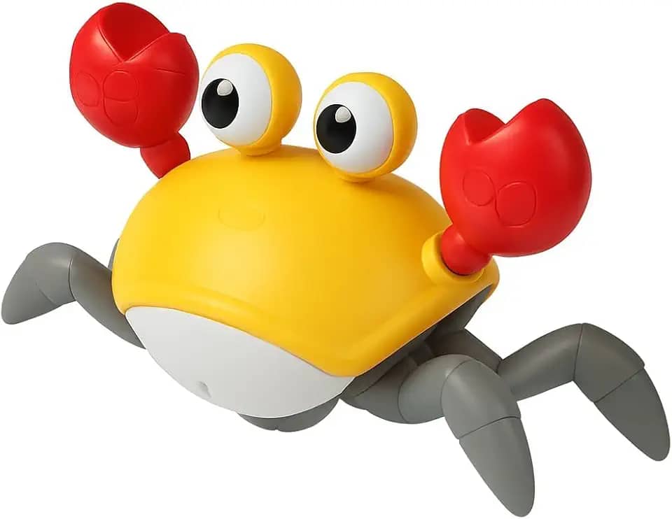 Caranguejo Fujão Interativo com Luzes e Música – Brinquedo Educativo Infantil para Desenvolvimento Motor e Diversão (Laranja)