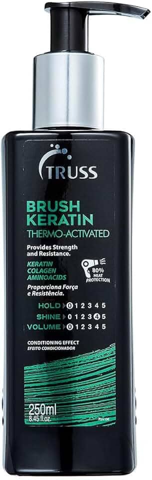 Truss Leave-In Brush Keratin | Proteção Térmica e Reconstrução para Cabelos Danificados | 250ml