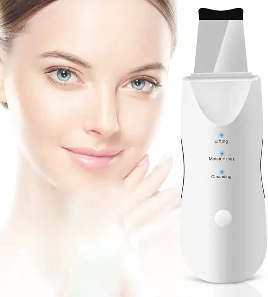 Aparelho de Peeling Esfoliante Ultrassônico Limpeza Facial Profunda Remoção de Cravos Antirrugas