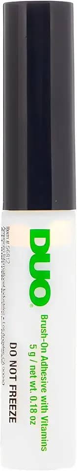 Cola para Cílios Postiços 5g com Pincel Aplicador c/Vitaminas Tom Claro, Transparente, Fixação Forte