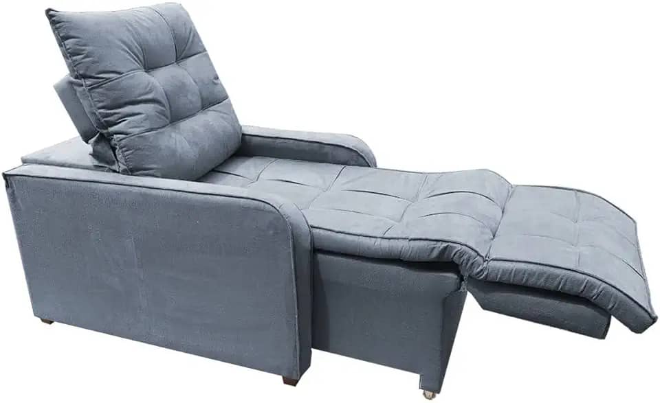 Poltrona Retratil e Reclinavel Com Rodape Regulavel Azera Grafitte