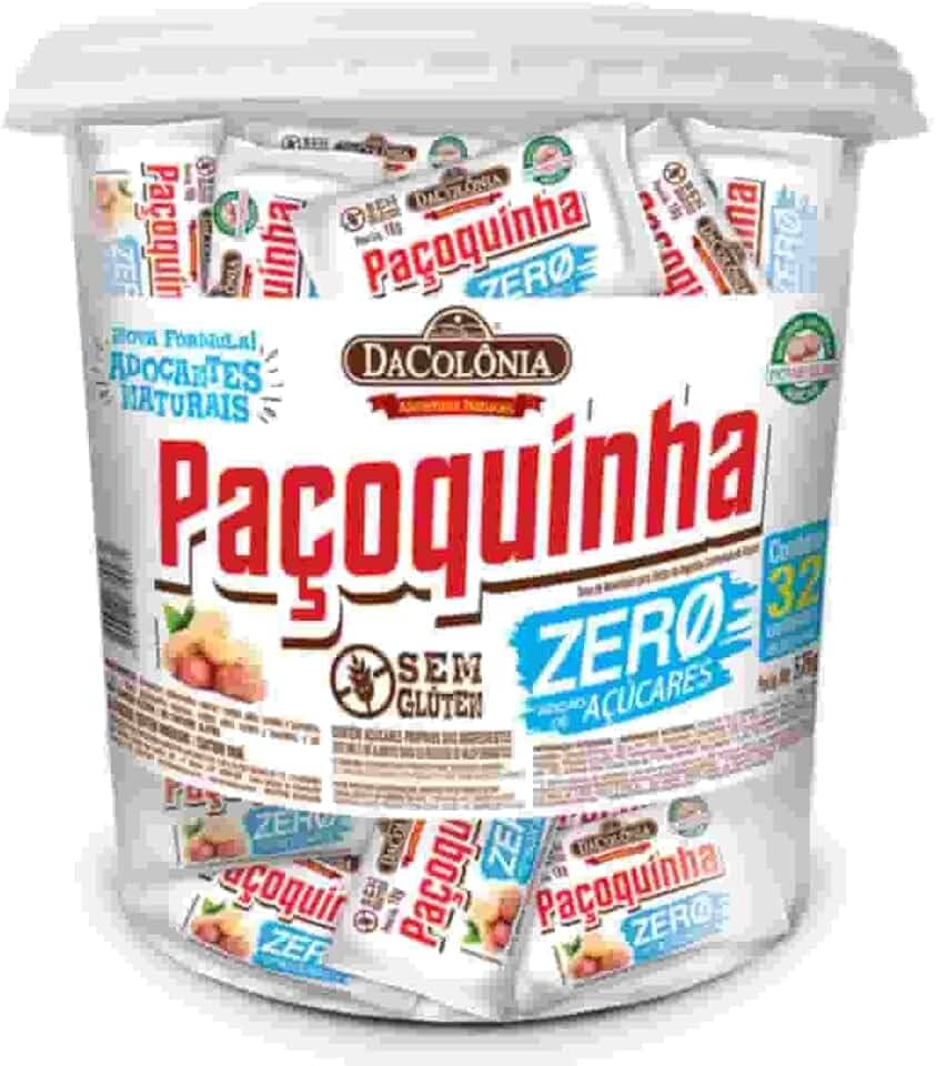 PAÇOCA ROLHA ZERO AÇÚCAR POTE COM 32 UN DE 18G CADA - 576G
