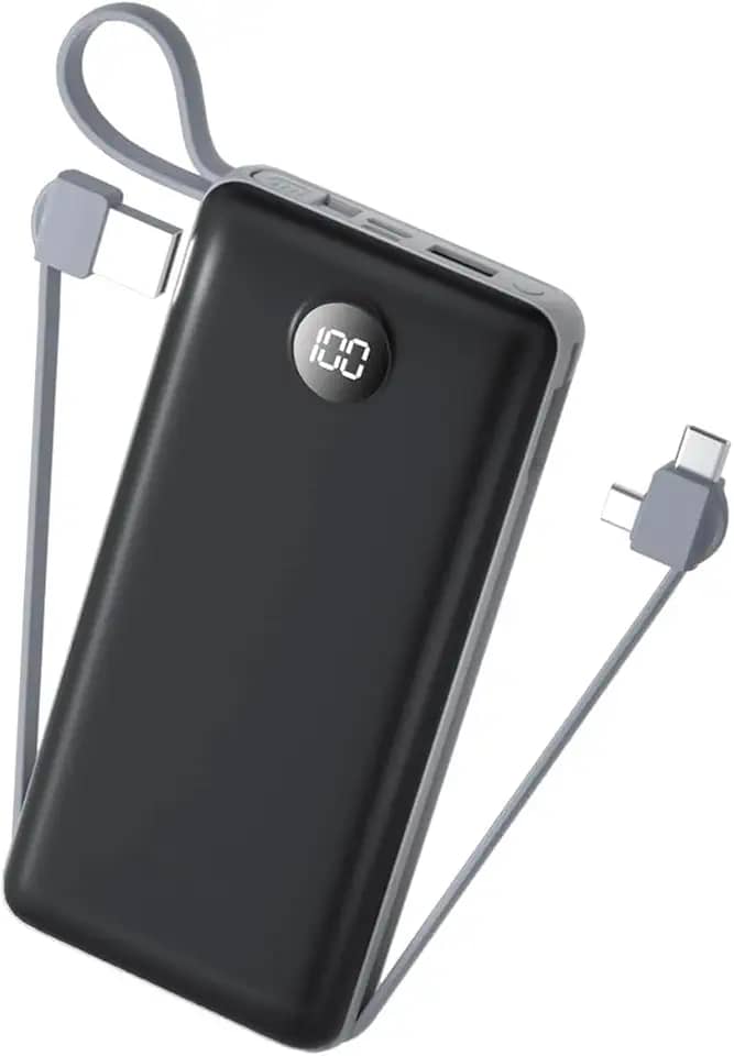 Carregador Portátil Power Bank 20000mah - Turbo Universal Com Display Digital E USB Rápido Potente Original (Preto)