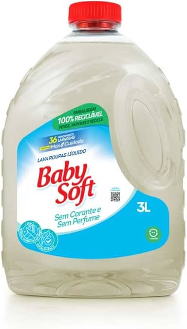 Lava Roupas Líquido Baby Soft Max Cuidado - 3l