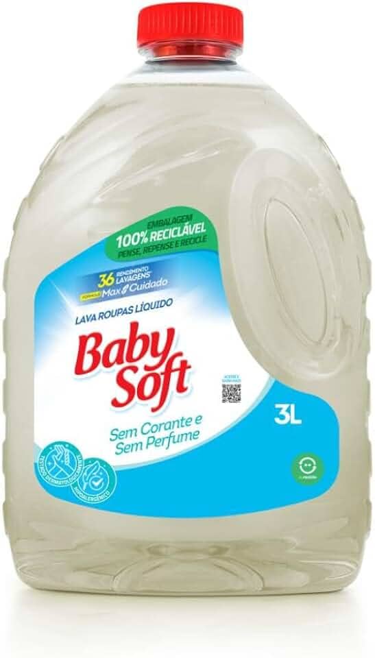 Lava Roupas Líquido Baby Soft Max Cuidado - 3l