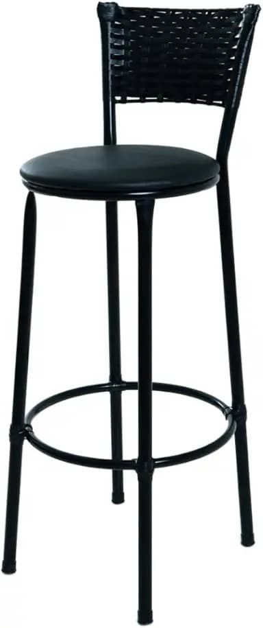 BANQUETA ALTA PRETA COZINHA BAR BALCÃO AREA GOURMET (PRETO)