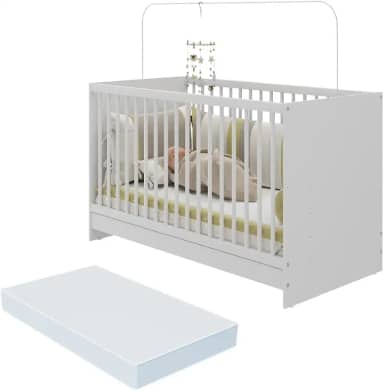 Berço 3 em 1 com Colchão Incluso Multimóveis Mp4394 Branco