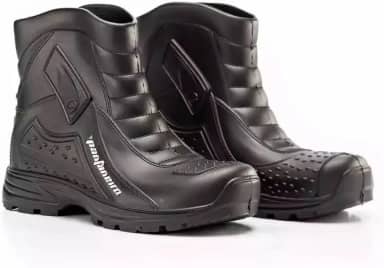 Bota Borracha Galocha Polaina PVC Chuva Cano Curto Impermeável Preta Pantaneiro Moto Motoboy Motocilcista