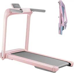 Esteira Elétrica Dobrável Rosa com Bluetooth, Motor 2.0hp, Até 15km/h, Inclinação Manual – Residencial, Até 100kg