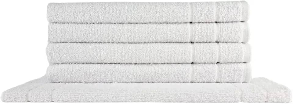 Kit 05 Tapetes para Banheiro Com Antiderrapante Grosso 550g/m² 45x70cm 100% Algodão - Branca