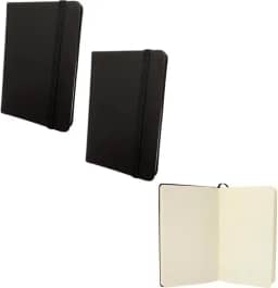 Caderno Sem Pauta Moleskine Grande A5 14x21 80 Folhas Caderneta de Anotações Capa Emborrachada (2 preto sem pauta)