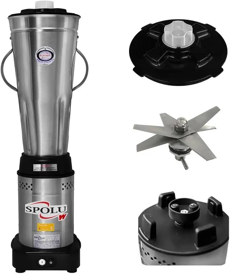 Liquidificador Industrial Baixa Rotação Spolu 8 L Inox Bivolt