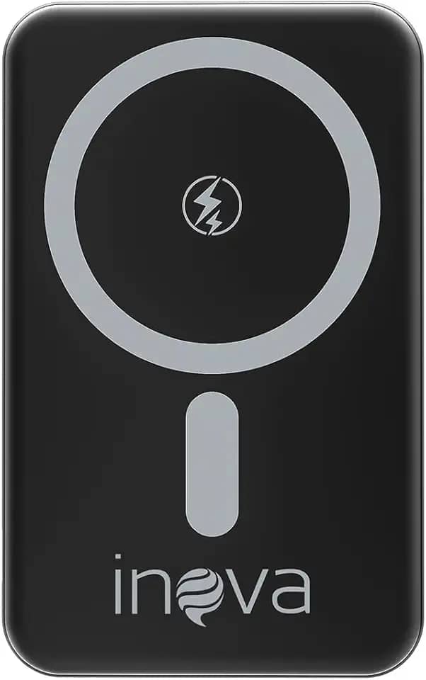 Power Bank 10000mAh com Caregamento por inducǎo, Carregador Sem Fio Portátil Magnético com Cabo Tipo-C 20W PD Carregamento Rápido, Compativel com Celulares ioS e Android (Preto, Amperes Horas, 10000)