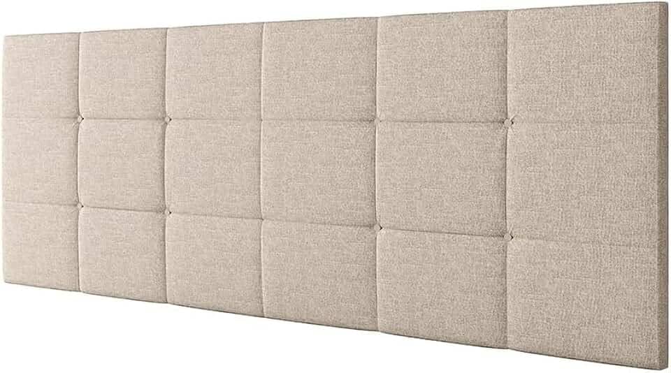 Cabeceira Estofada Suspensa Bia 1.60 Cama Box Queen Decoração Quarto Queen Móveis (Bege Linho)