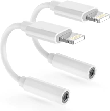[Certificação Apple MFi] Adaptador Lightning para conector de fone de ouvido de 3,5 mm chip DAC integrado, adaptador auxiliar de áudio Hi-Fi para iPhone 14/13/12/11/X/XS/XR/8/7, iPad, iPod - auxiliar