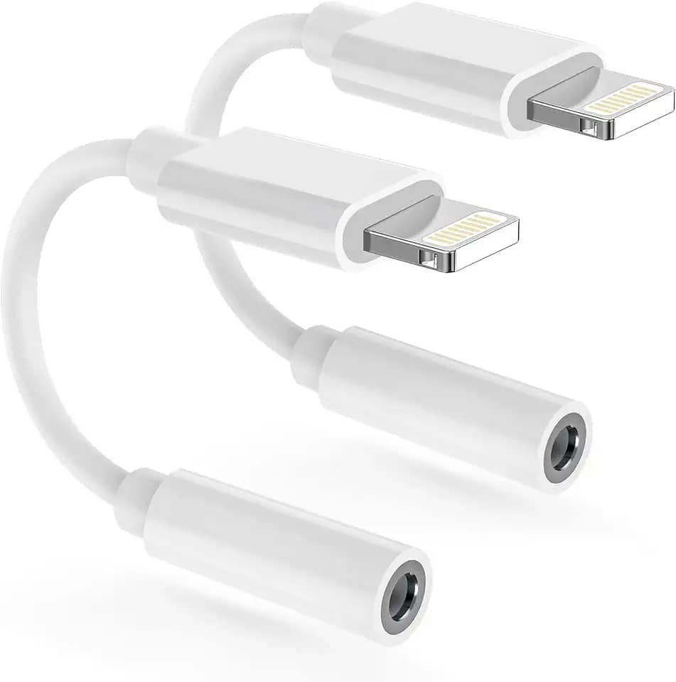 [Certificação Apple MFi] Adaptador Lightning para conector de fone de ouvido de 3,5 mm chip DAC integrado, adaptador auxiliar de áudio Hi-Fi para iPhone 14/13/12/11/X/XS/XR/8/7, iPad, iPod - auxiliar