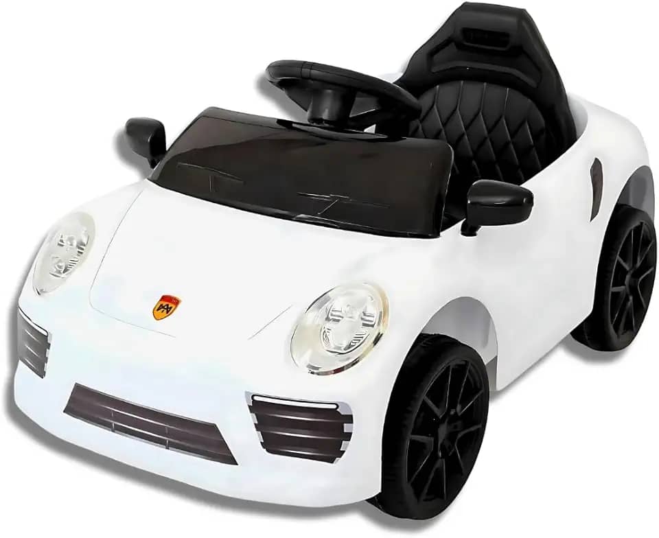Carro Elétrico 12V de Passeio Infantil com Luz Som e Controle Remoto (Branco)