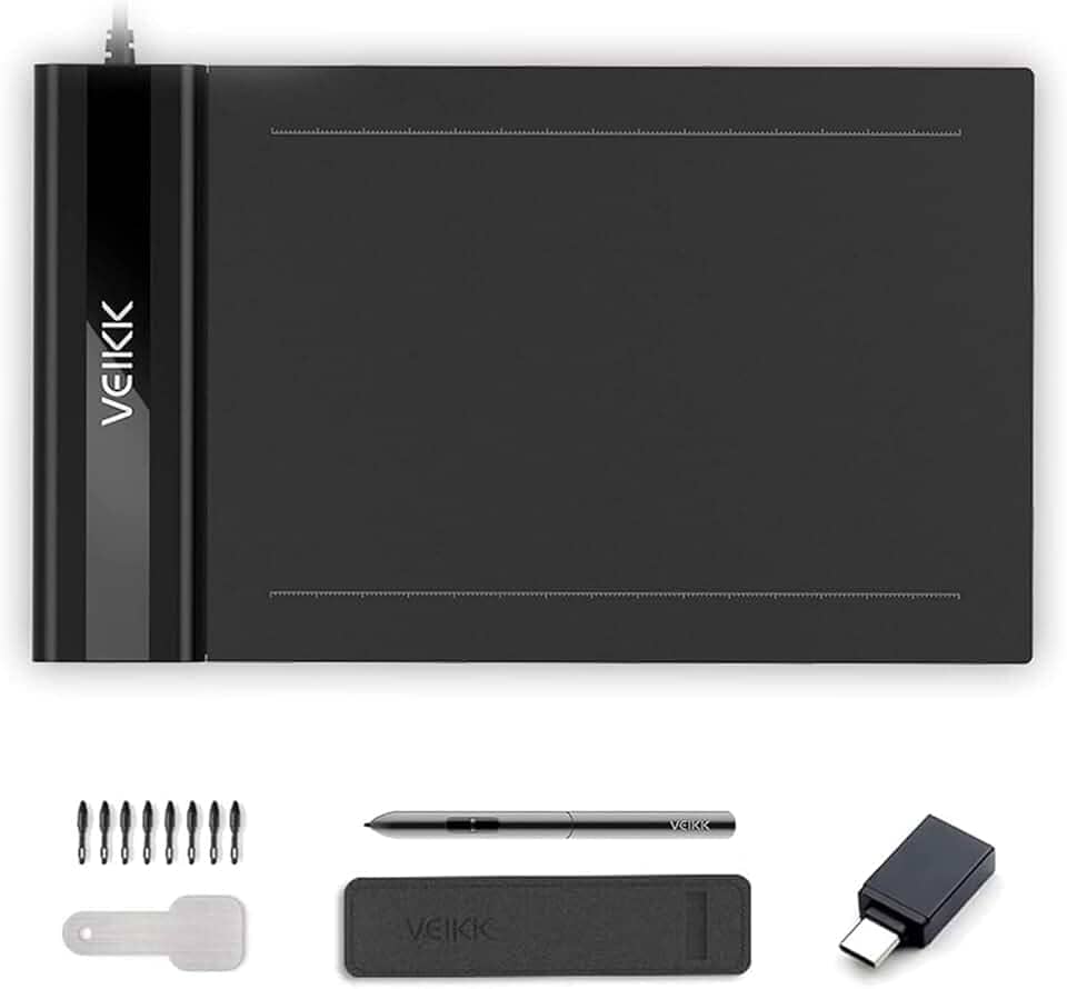 VEIKK S640 Mesa Digitalizadora Para Telefone Android, 6,5x4 Polegadas Tablet Gráfico Para Mac Windows Chrome Andorid OS
