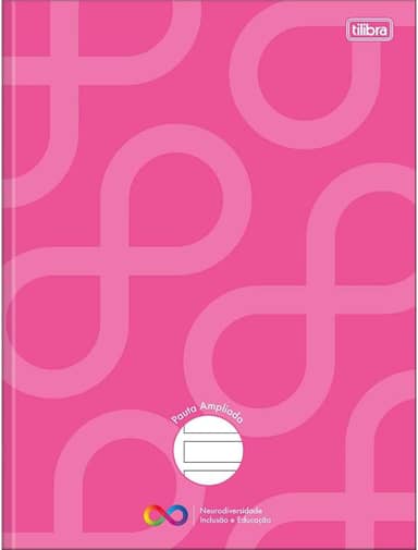 Tilibra - Caderno Pauta Ampliada Brochura Capa Dura Tilibra Neuro 80 Folhas - Capa Rosa