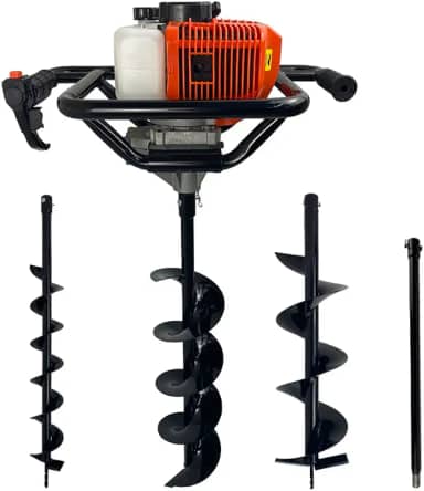 Perfurador de Solo a Gasolina 52cc 2,5HP com Brocas 80x10 + 80x15 + 80x20 + Extensão 60cm Carbon Fak