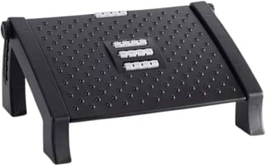 Apoio para Pés Ergonômico NR 17 – Suporte para os Pés Escritório Antiderrapante Com Altura Ajustável Em 6 Posições Com Rodas De Massagem Preto