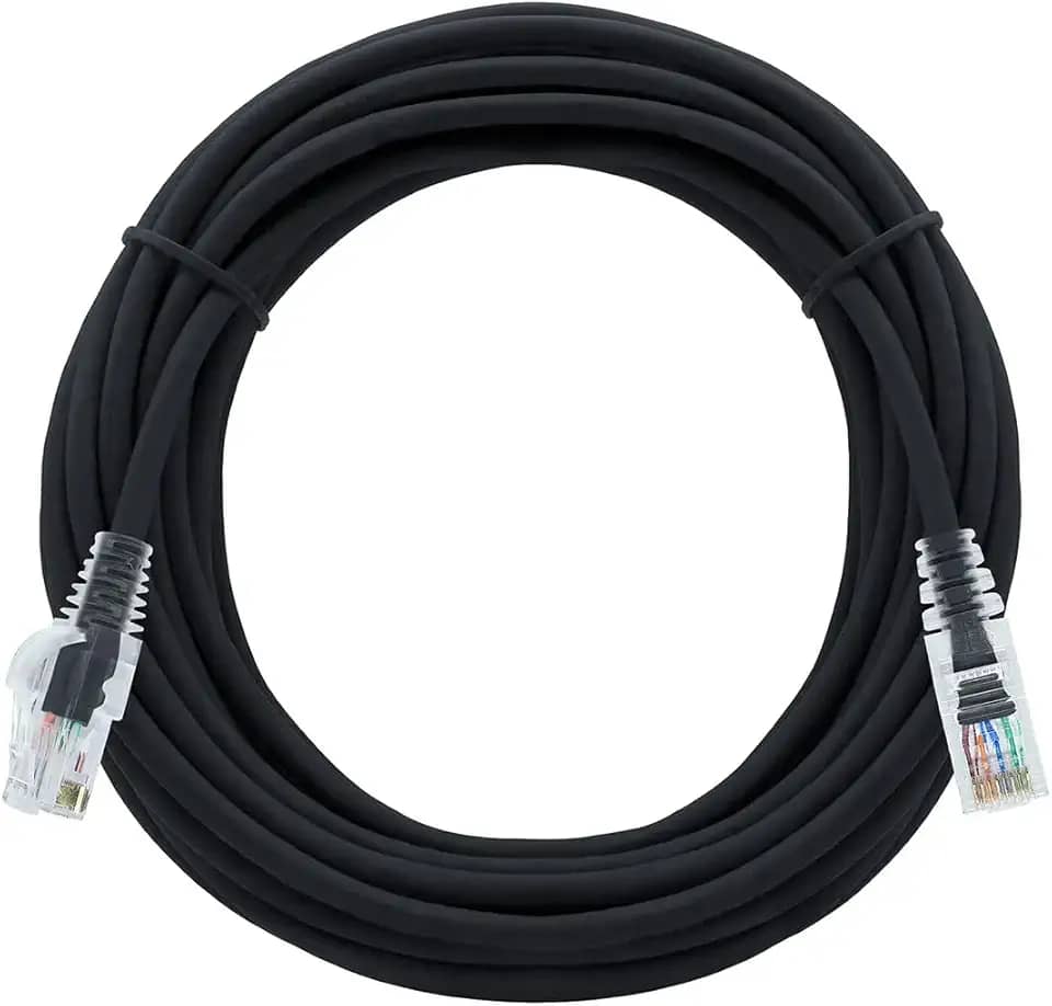 Cabo de Rede Internet Cat 6 1000Mbps Ultra Velocidade (Preto, 20 Metros)