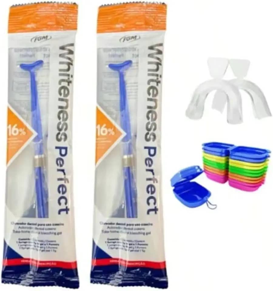 Kit de Clareamento Dental Profissional, Gel Clareador com Moldeira, Branqueamento Rápido e Seguro.