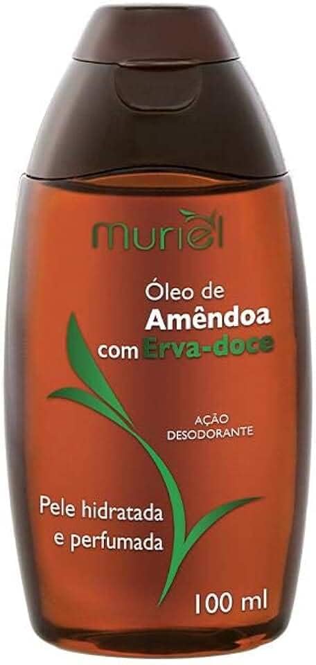 Óleo Corporal Amêndoas com Erva Doce, Marrom, Muriel, 100 ml