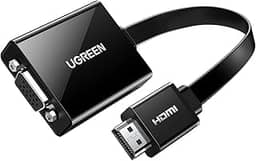 UGREEN Adaptador HDMI para VGA ativo com entrada de áudio de 3,5 mm HDMI macho para VGA fêmea até 1080P para PC laptop Ultrabook Raspberry Pi Chromebook preto