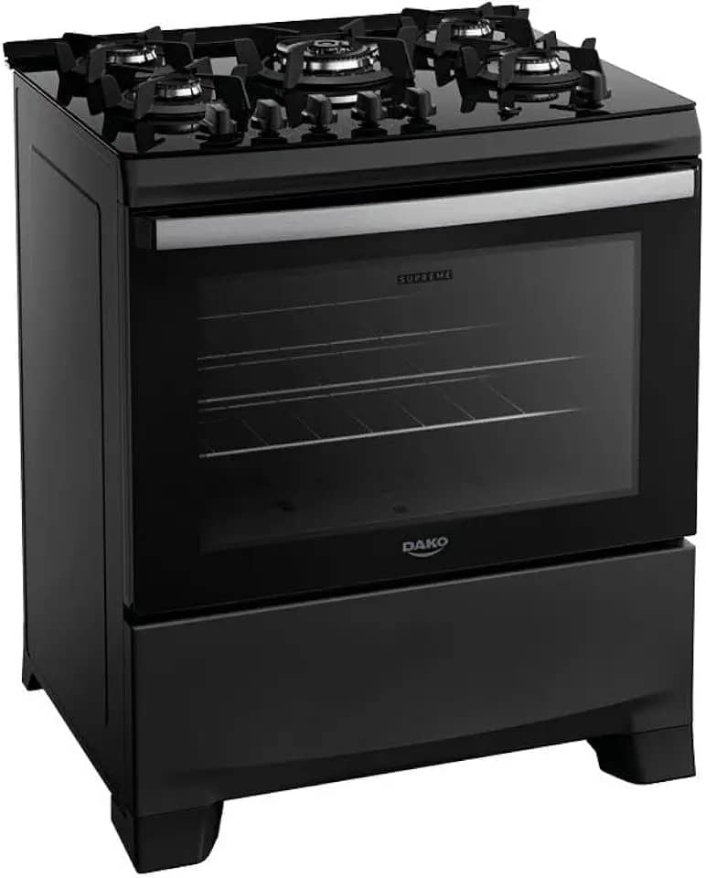 Fogão Supreme Glass 5Q Preto